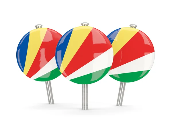 Flagga för Seychellerna, runda stift — Stockfoto