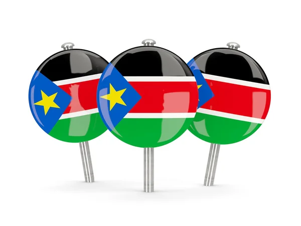 Flag of south sudan, round pins — Stock Photo, Image