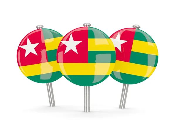 Flagge von Togo, runde Pins — Stockfoto