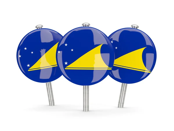 Flag of tokelau, round pins — Stock Photo, Image