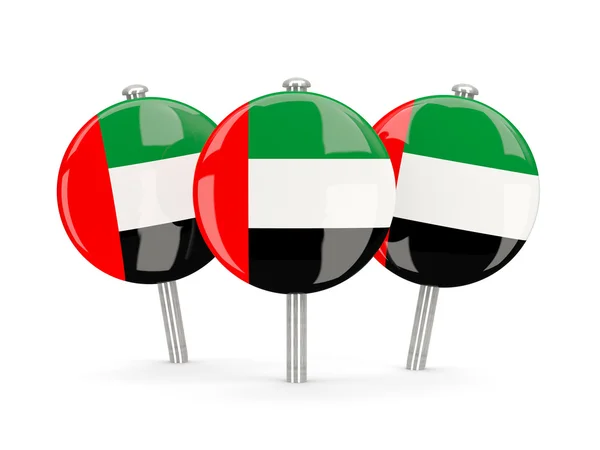 Флаг объединённых арабских эмиратов, круглые булавки — стоковое фото