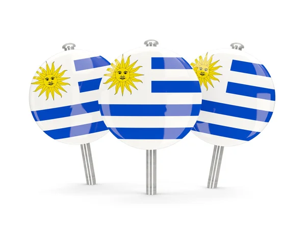 Flagge von Uruguay, runde Pins — Stockfoto