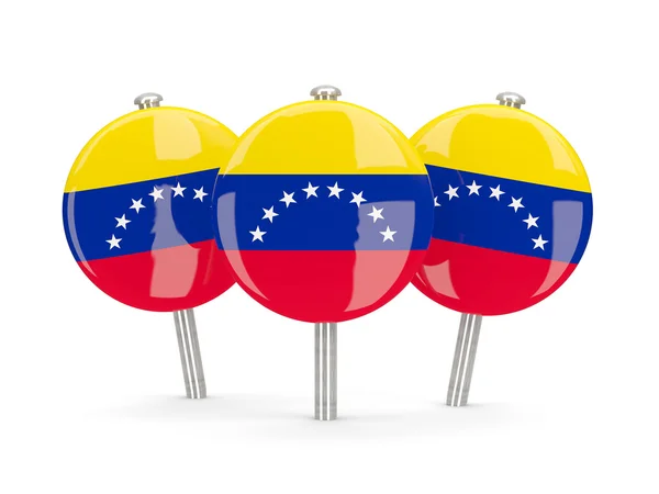 Flag of venezuela, round pins — Stock Photo, Image