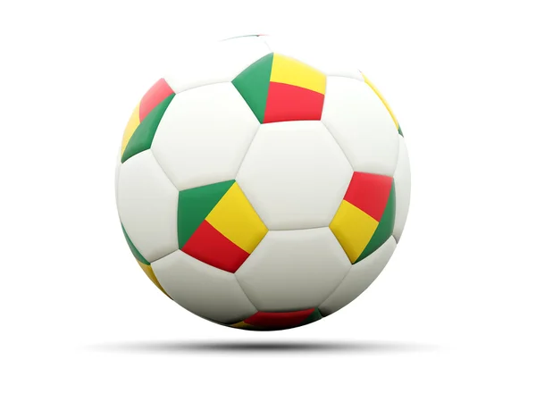 Flag of benin on football — Stock Photo, Image