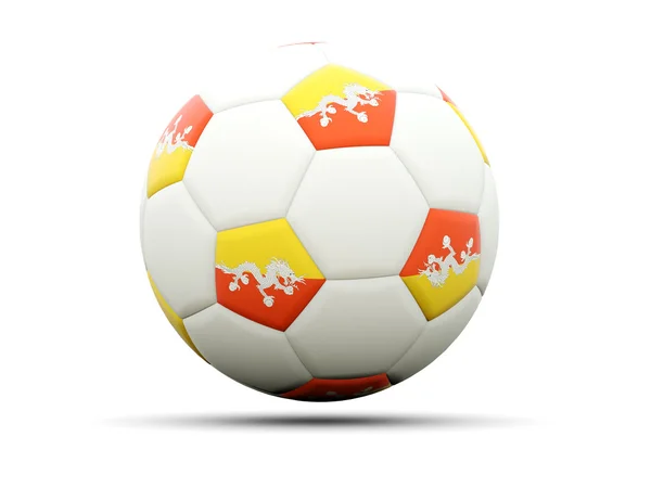 Flag of bhutan on football — Stock Photo, Image