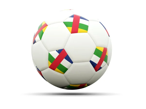 Flag of central african republic on football — Stock Photo, Image