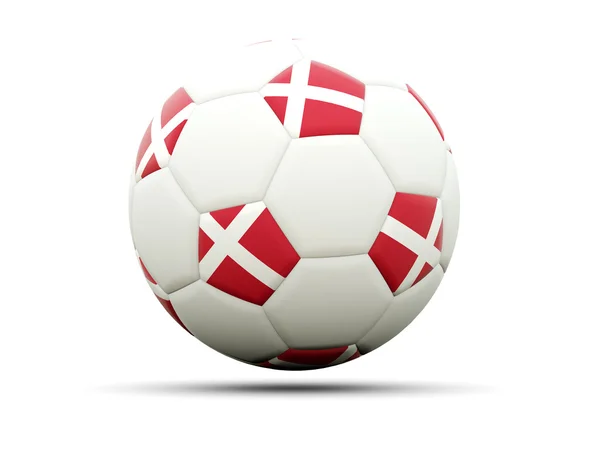 Drapeau du Danemark sur le football — Photo