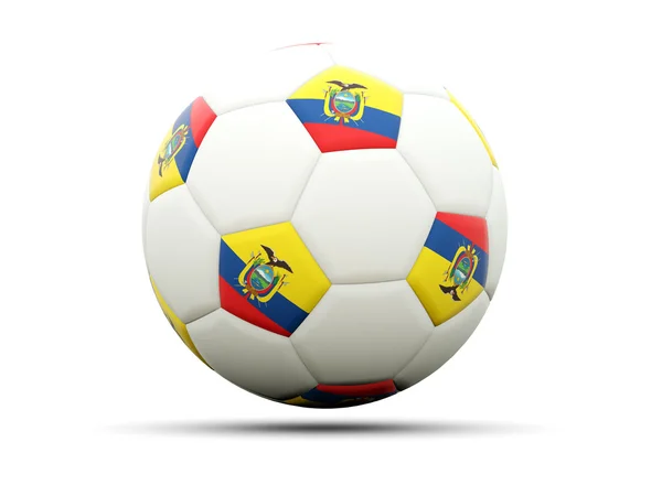 Flag of ecuador on football — Stock Photo, Image