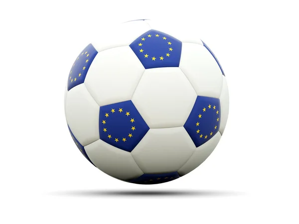 Vlajka Evropské unie na fotbal — Stock fotografie