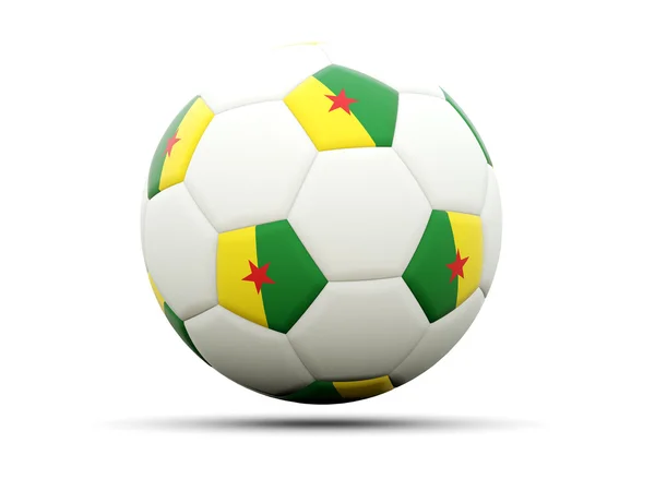 Flag of french guiana on football — Stock Photo, Image