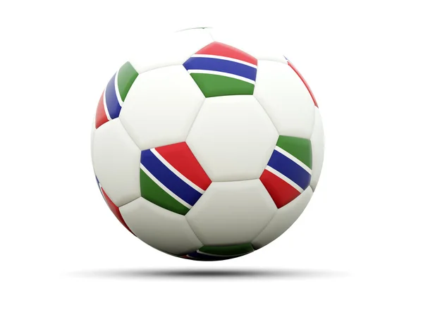 Vlag van gambia op voetbal — Stockfoto