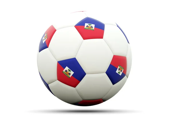 Flag of haiti on football — Stock Photo, Image