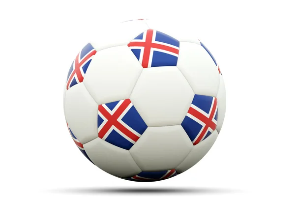 Flag of iceland on football — Stock Photo, Image