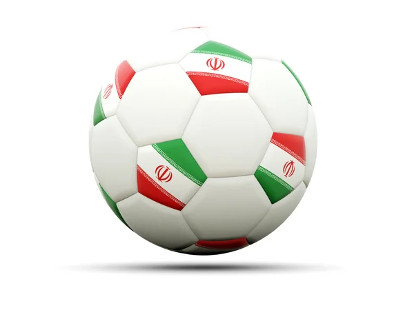 Flag of iran on football — Stock Photo, Image