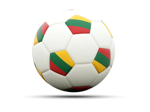 Flag of lithuania on football — Stock Photo, Image