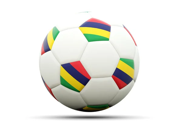 Flag of mauritius on football — Stock Photo, Image