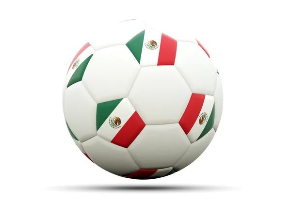 Flaggan av mexico på fotboll — Stockfoto