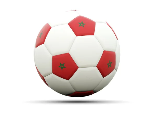 Флаг Марокко по футболу — стоковое фото