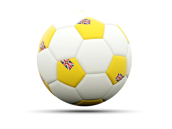 Vlag van niue op voetbal — Stockfoto