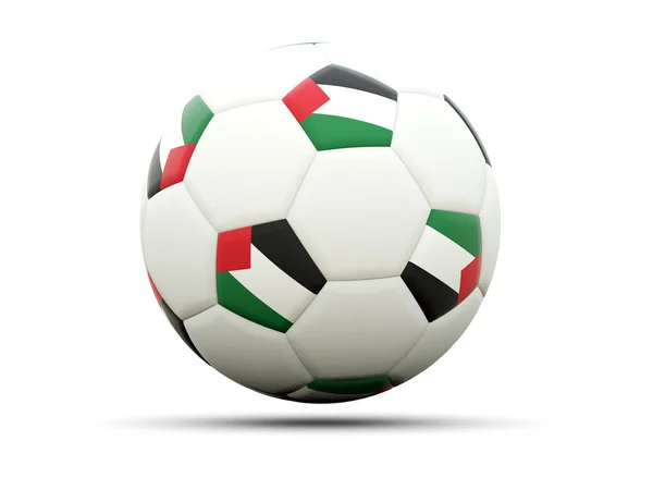 Flag of palestinian territory on football — Stock Photo, Image