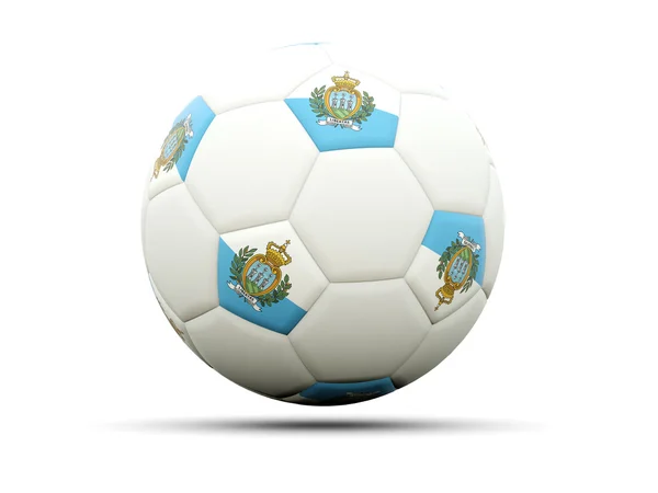圣马力诺在足球上的标志 — 图库照片