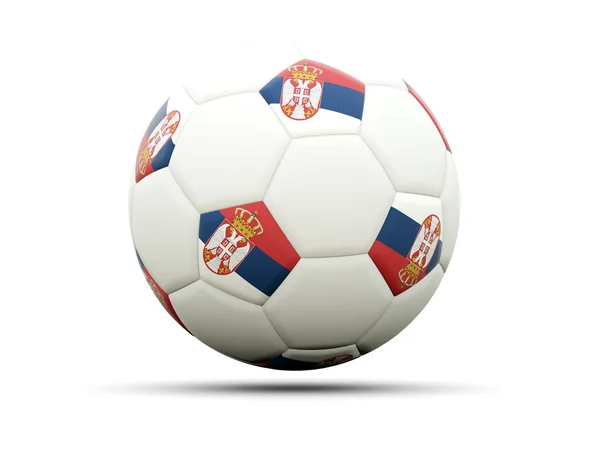 Flag of serbia on football — Stock Photo, Image