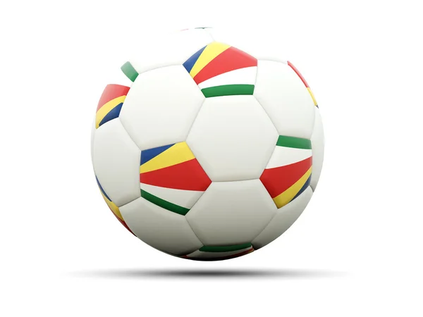 Flagga Seychellerna på fotboll — Stockfoto