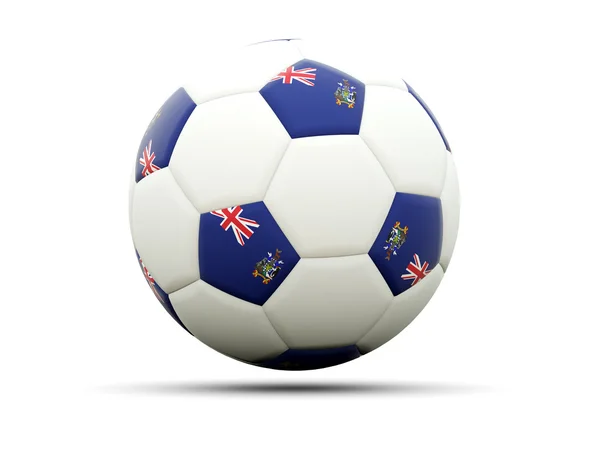 Flag of south georgia and the south sandwich islands on football — Stock Photo, Image