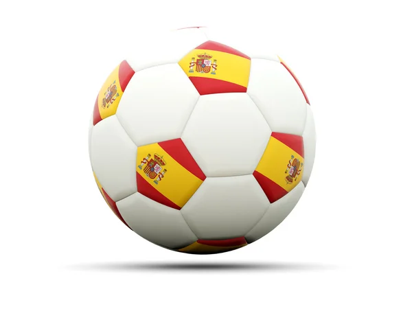 Drapeau de l'Espagne sur le football — Photo