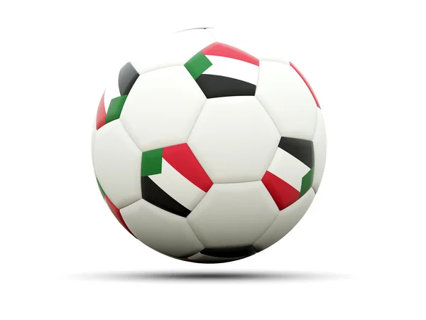 Flag of sudan on football — Stock Photo, Image