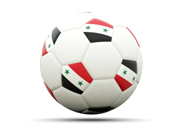 Flaggan av Syrien på fotboll — Stockfoto