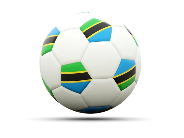 Flagge von Tansania auf Fußball — Stockfoto