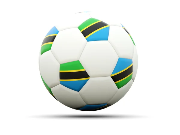 Flag of tanzania on football — Stock Photo, Image