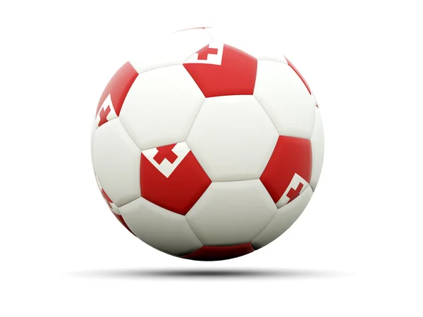 Flaggan av tonga på fotboll — Stockfoto