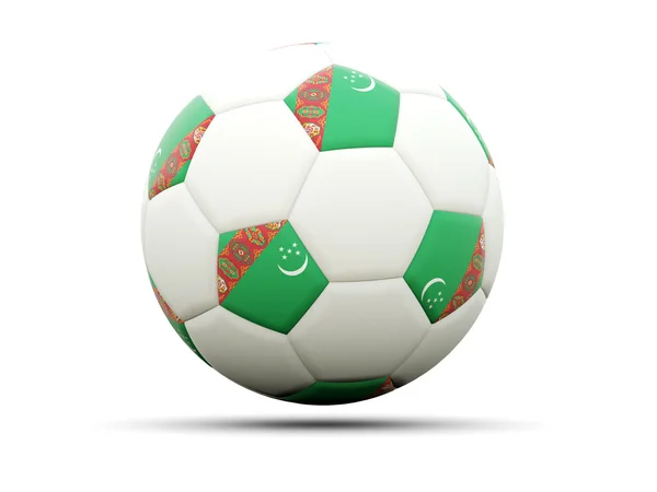 Flag of turkmenistan on football — Stock Photo, Image