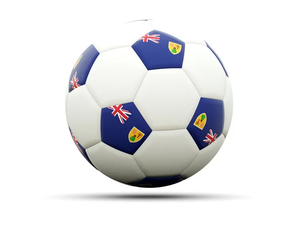 Прапор островів Теркс і Кайкос на футболі — стокове фото