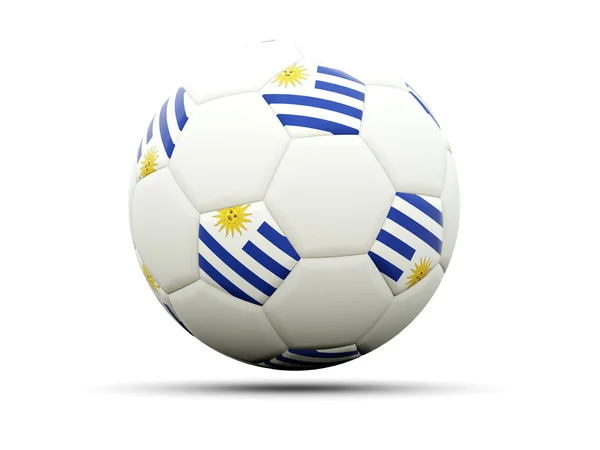 Flag of uruguay on football — Stock Photo, Image