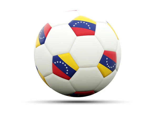Vlag van venezuela op voetbal — Stockfoto