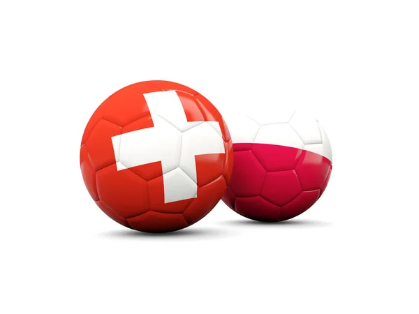 Polen en Zwitserland voetballen — Stockfoto