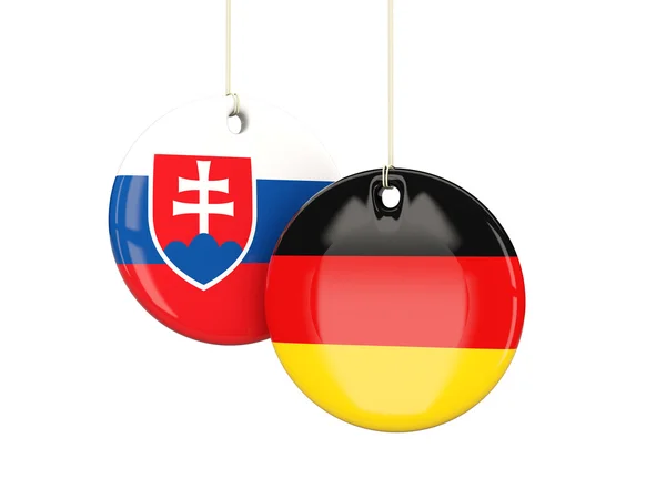 Німеччина і Словаччина футбольних команд круглі етикетки — стокове фото