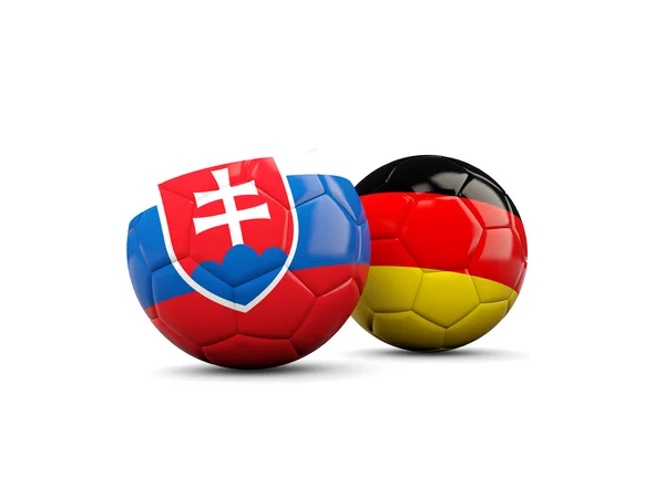 Tyskland och Slovakien fotbollar — Stockfoto