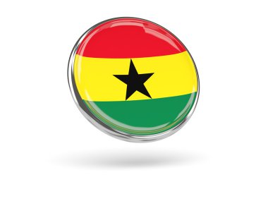 Gana bayrağı. Metal çerçeve ile yuvarlak simge