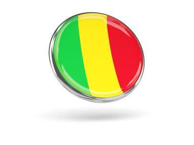 Mali bayrağı. Metal çerçeve ile yuvarlak simge