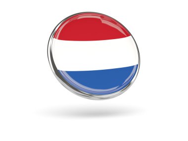 Hollanda bayrağı. Metal çerçeve ile yuvarlak simge
