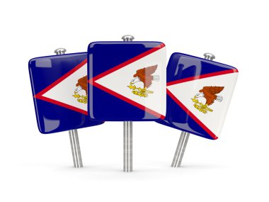 Amerikan Samoası, üç kare pimleri bayrağı