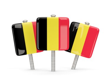 Bayrak Belçika, üç kare pimleri