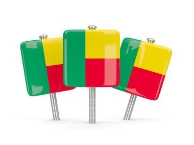 Benin, üç kare pimleri bayrağı