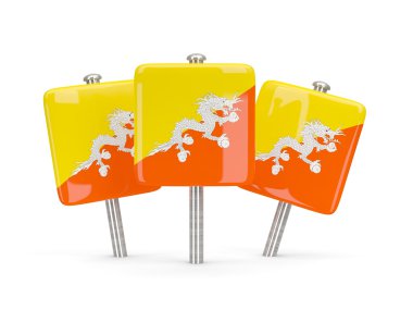 Bhutan, üç kare pimleri bayrağı