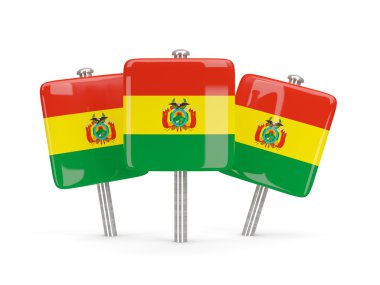 Bolivya, üç kare pimleri bayrağı