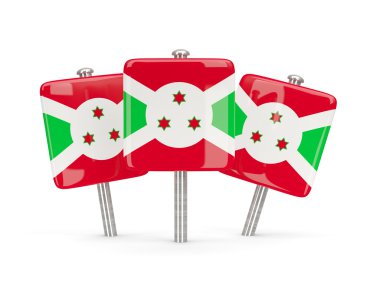 Burundi, üç kare pimleri bayrağı